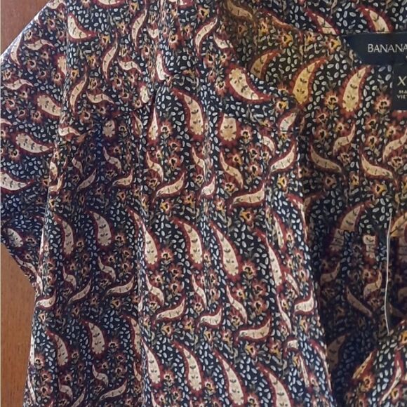 NWT Banana Republic Silky Paisley Flowy Blouse - Picture 4 of 14